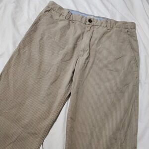 JCrew Pants 36x34‎ Tan White Pinstripe Cotton Preppy Chino Classic Trendy